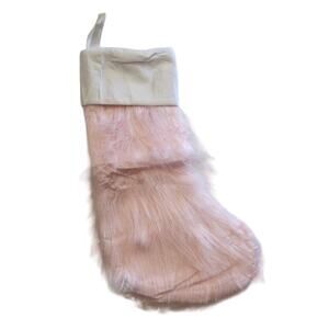 Pink Faux Fur Stocking 20" Glam Christmas Barbie Barbiecore Holiday Soft New